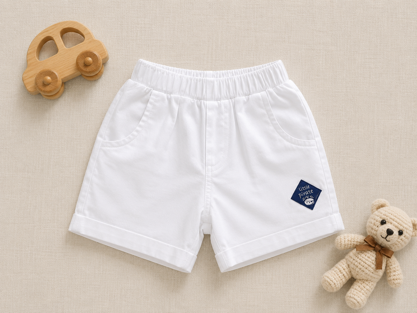 Baby Boys Cotton Yellow Shorts with Koala Patch