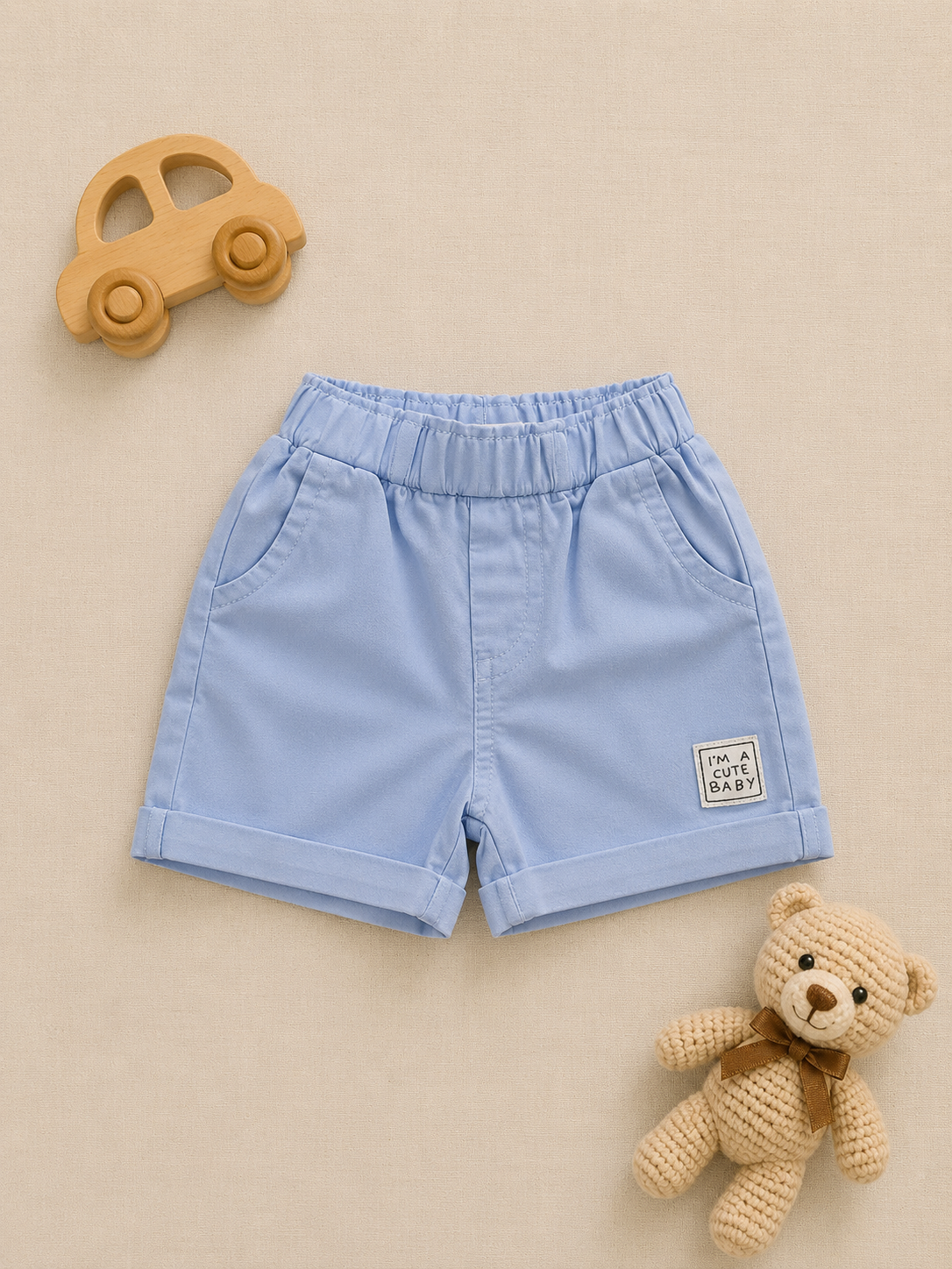 Baby Boys Cotton Yellow Shorts with Koala Patch