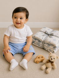 Baby Boys Cotton Yellow Shorts with Koala Patch