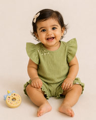 Baby Girls Pink Muslin Cotton Co-ord Set