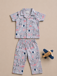 Safari Print Kids Cotton Co-ord Set