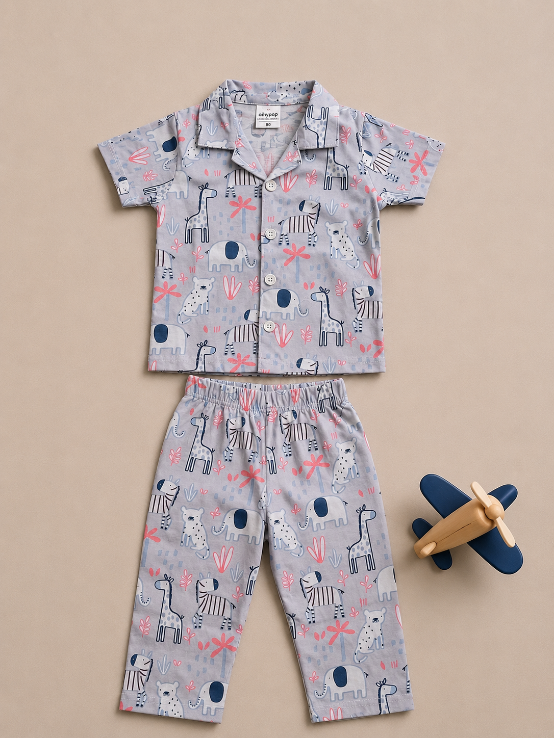 Safari Print Kids Cotton Co-ord Set