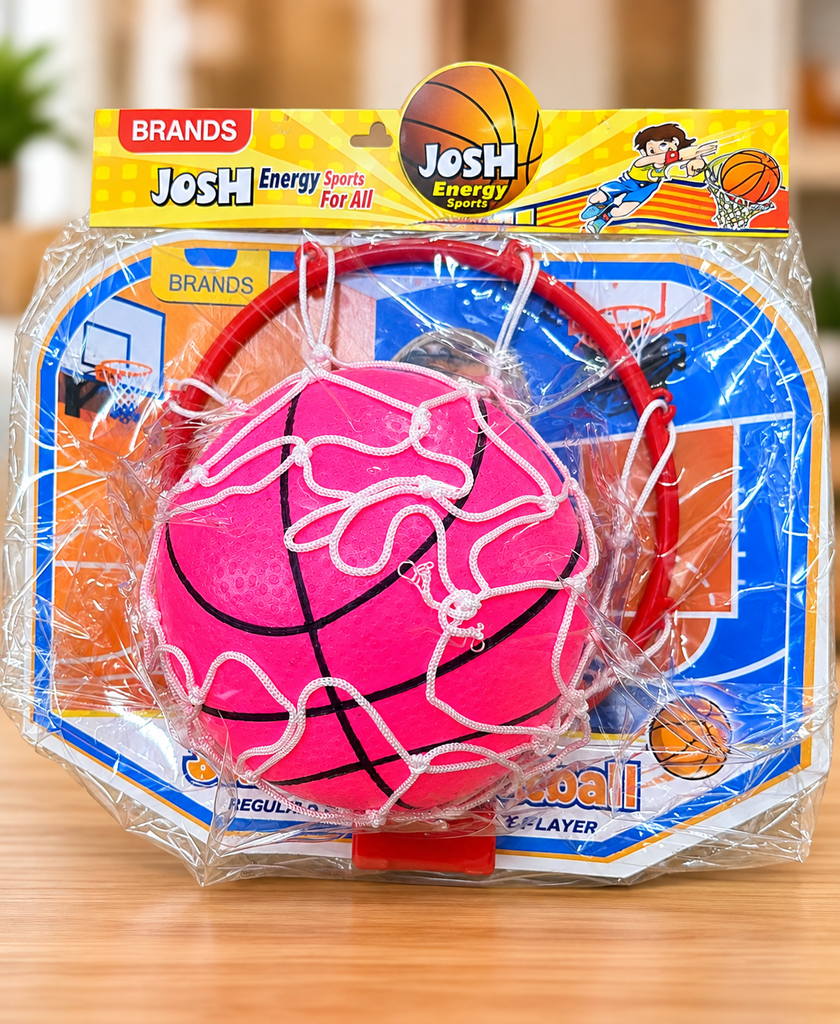 Josh Kids Basketball Hoop Set with Ball & Net – Indoor & Outdoor Sports Toy