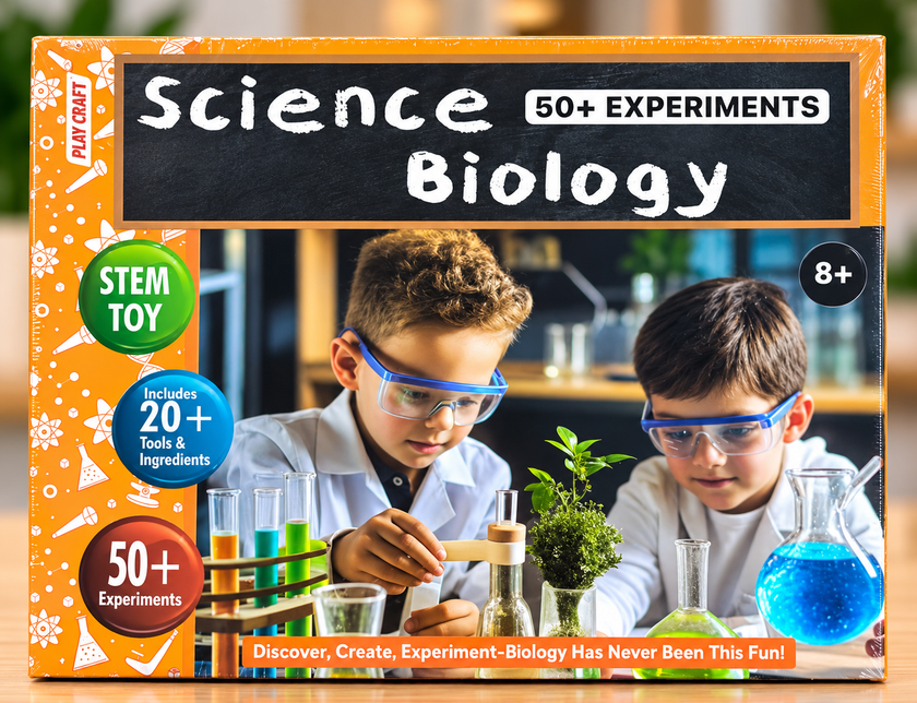 Science Biology STEM Experiment Kit – 50+ Experiments for Kids 8+