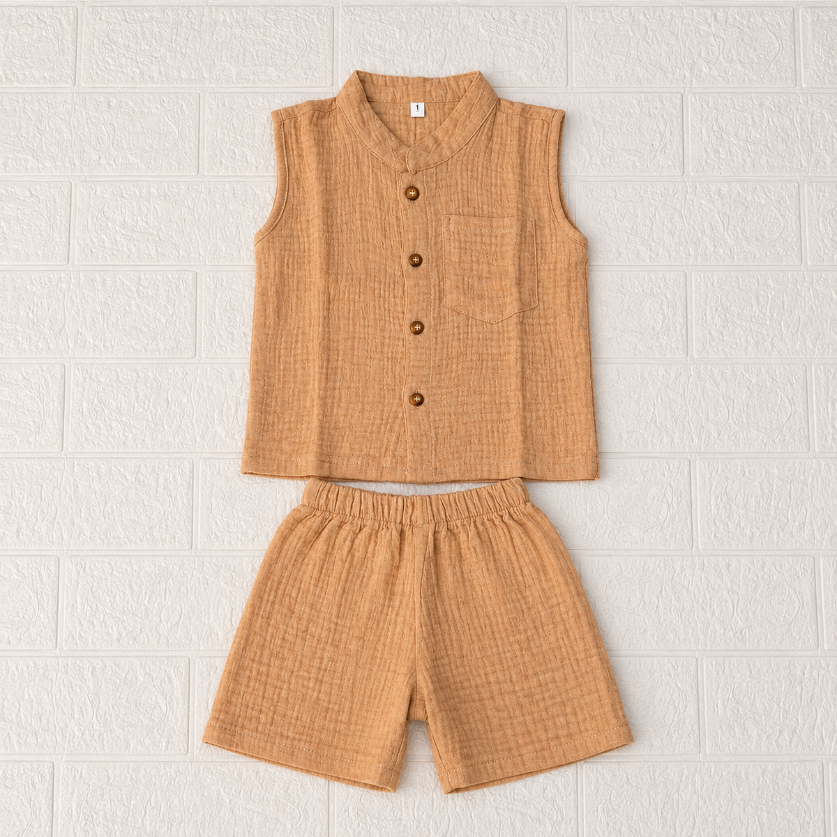 Blush Pink Muslin Boys Co-ord Set