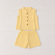 Blush Pink Muslin Boys Co-ord Set