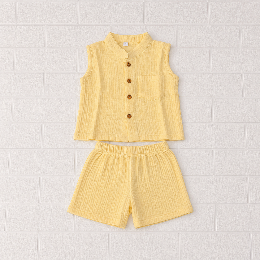 Blush Pink Muslin Boys Co-ord Set