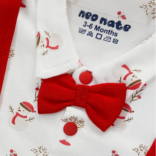 Baby Boy Santa Suspenders Romper Set