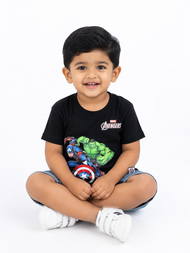 Marvel Avengers Boys White Half Sleeve Printed T-Shirt