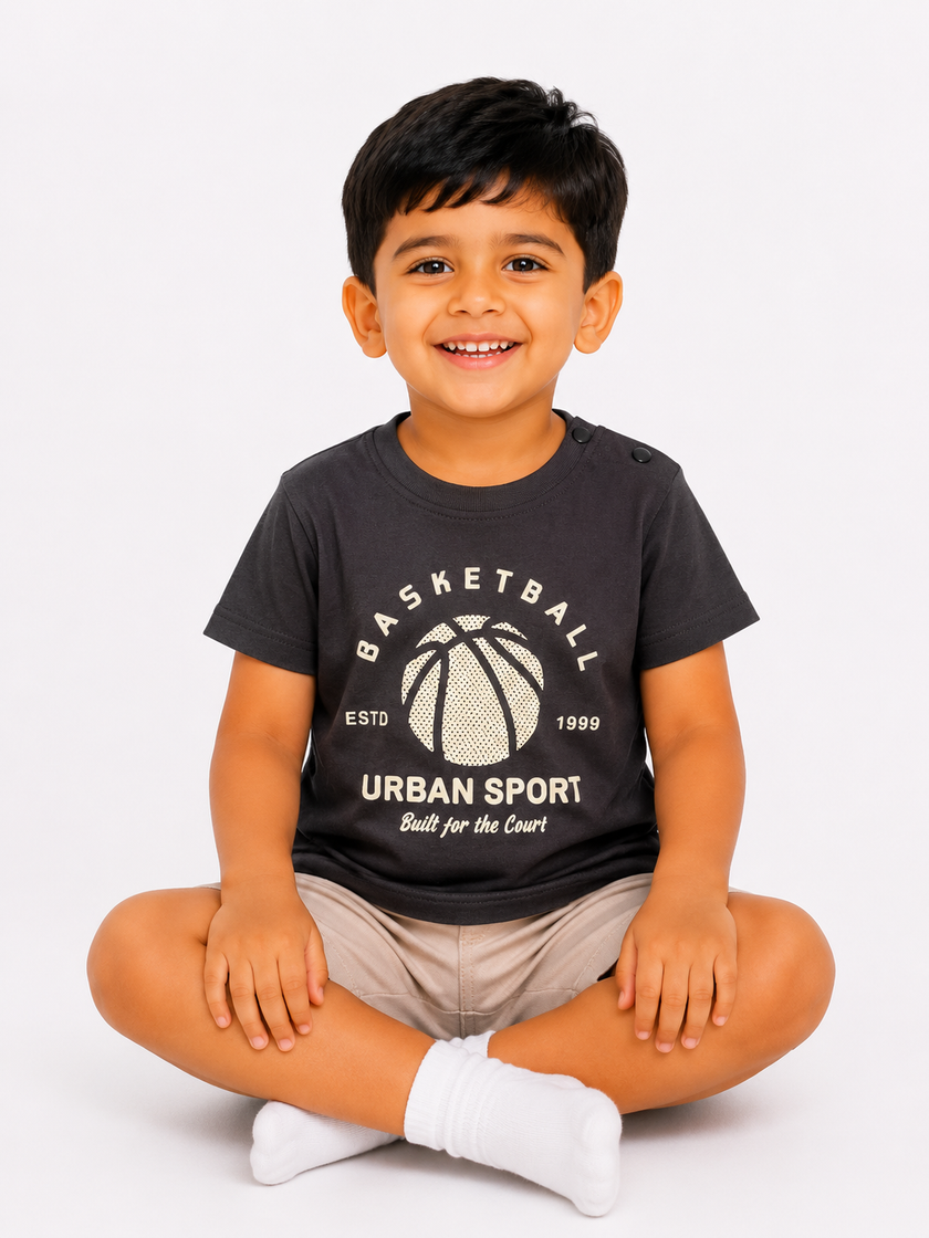 "Take Me to the Beach" Printed Cotton T-Shirt