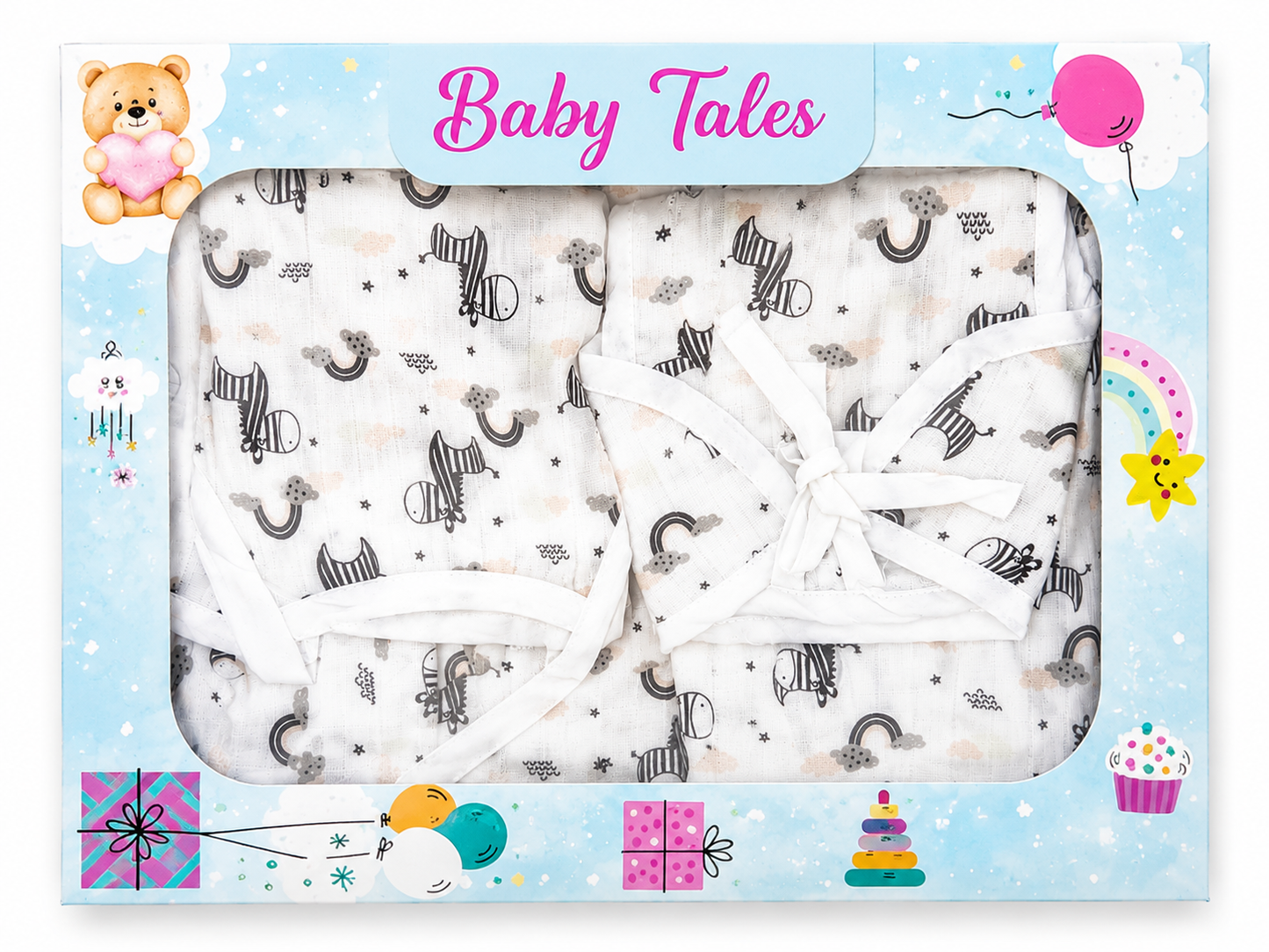Newborn Baby Cotton Gift Set with Muslin Essentials