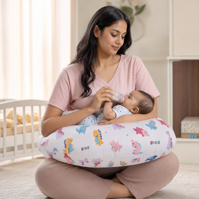 Colorful Dinosaur Print Pregnancy & Feeding Pillow