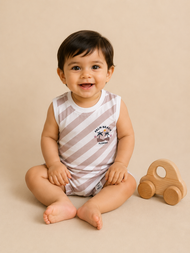 Palm Beach Striped Sleeveless Cotton Vest for Kids