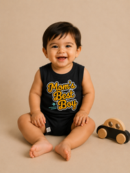 Mom's Best Boy Kids Sleeveless Cotton Vest