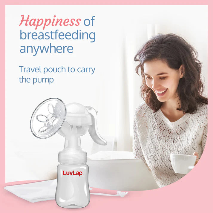 LuvLap Manual Breast Pump + 25 Pcs Breast Milk Storage Bags (Combo Pack)
