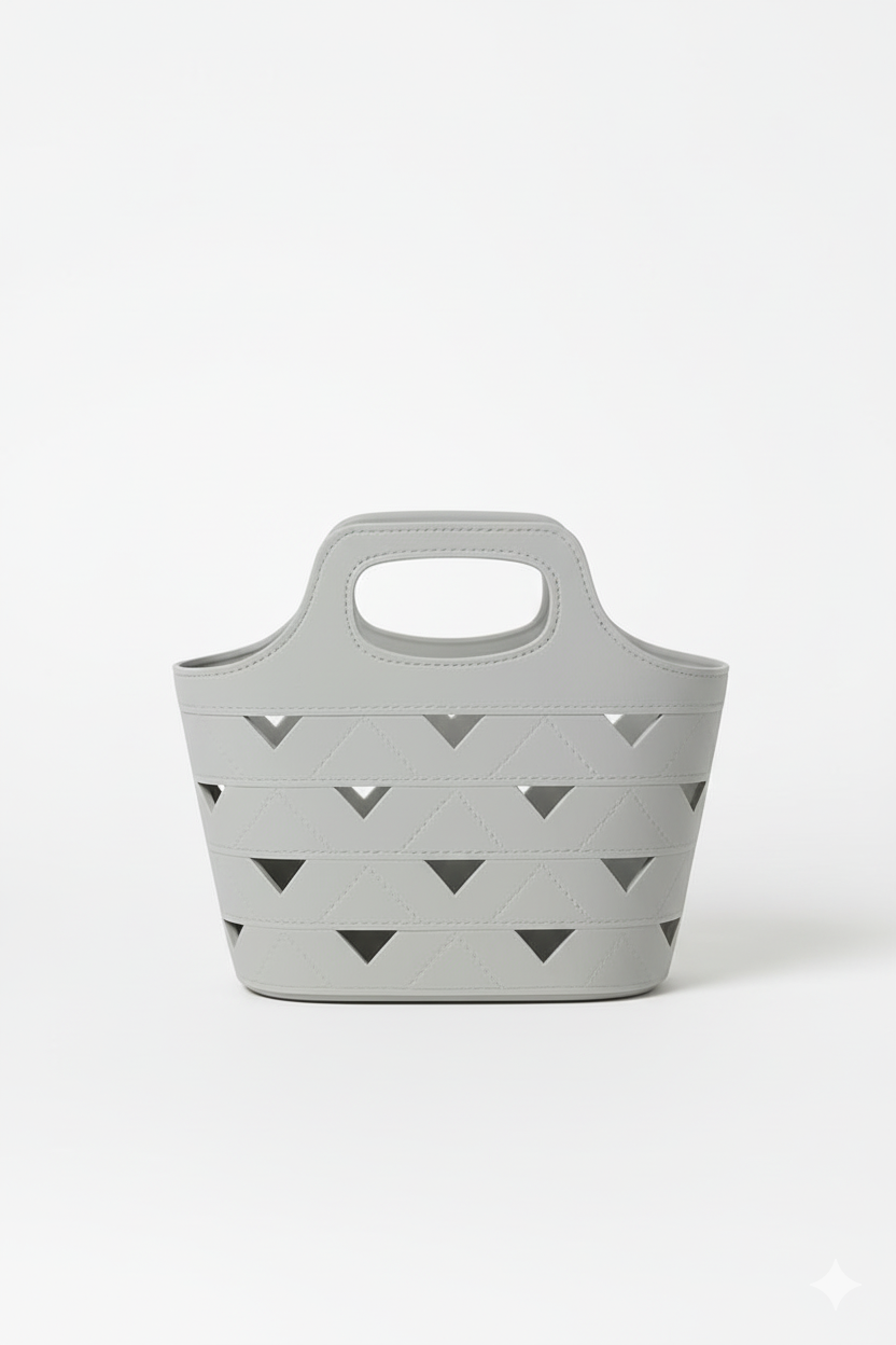 Cut-Out Design Silicone Tote Bags – Grey, Navy & Light Grey - Mamadada