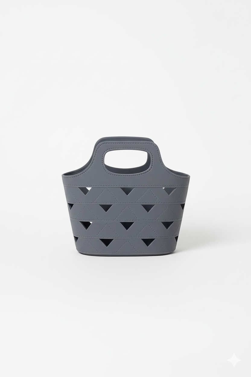 Cut-Out Design Silicone Tote Bags – Grey, Navy & Light Grey