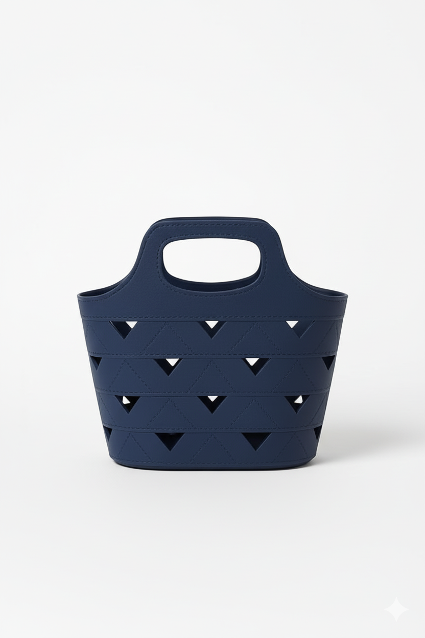 Cut-Out Design Silicone Tote Bags – Grey, Navy & Light Grey - Mamadada