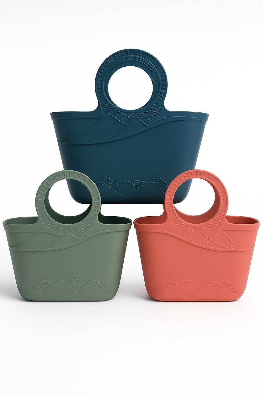 Round Handle Designer Plastic Baskets – Elegant & Durable - Mamadada