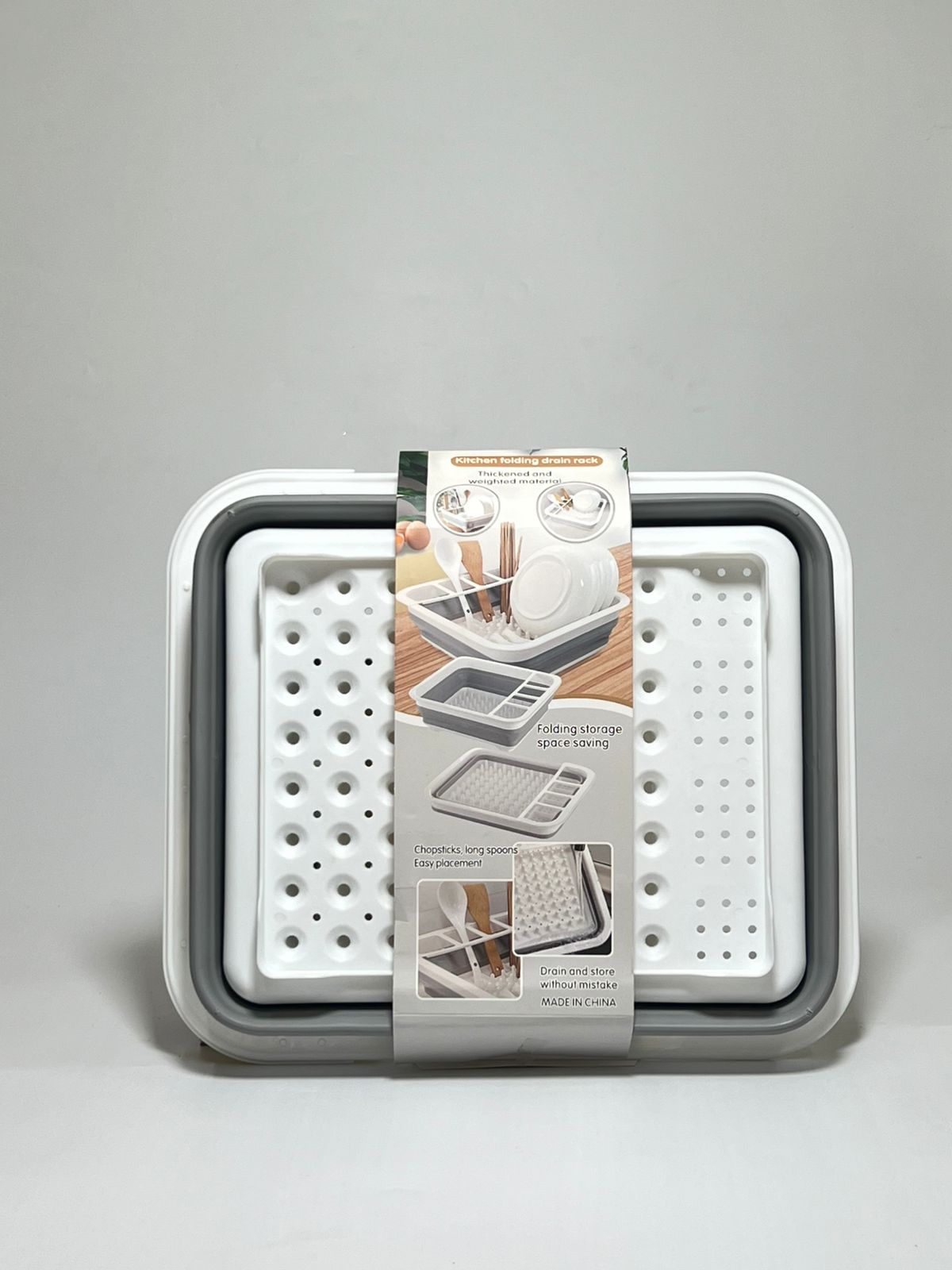 Foldable Kitchen Drain Rack – Space Saving Dish Drying Rack with Utensil Holder - Mamadada