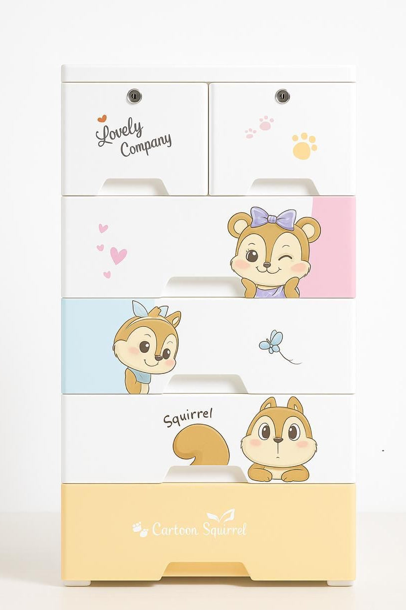 Cartoon Squirrel 5-Layer Kids Storage Cabinet
