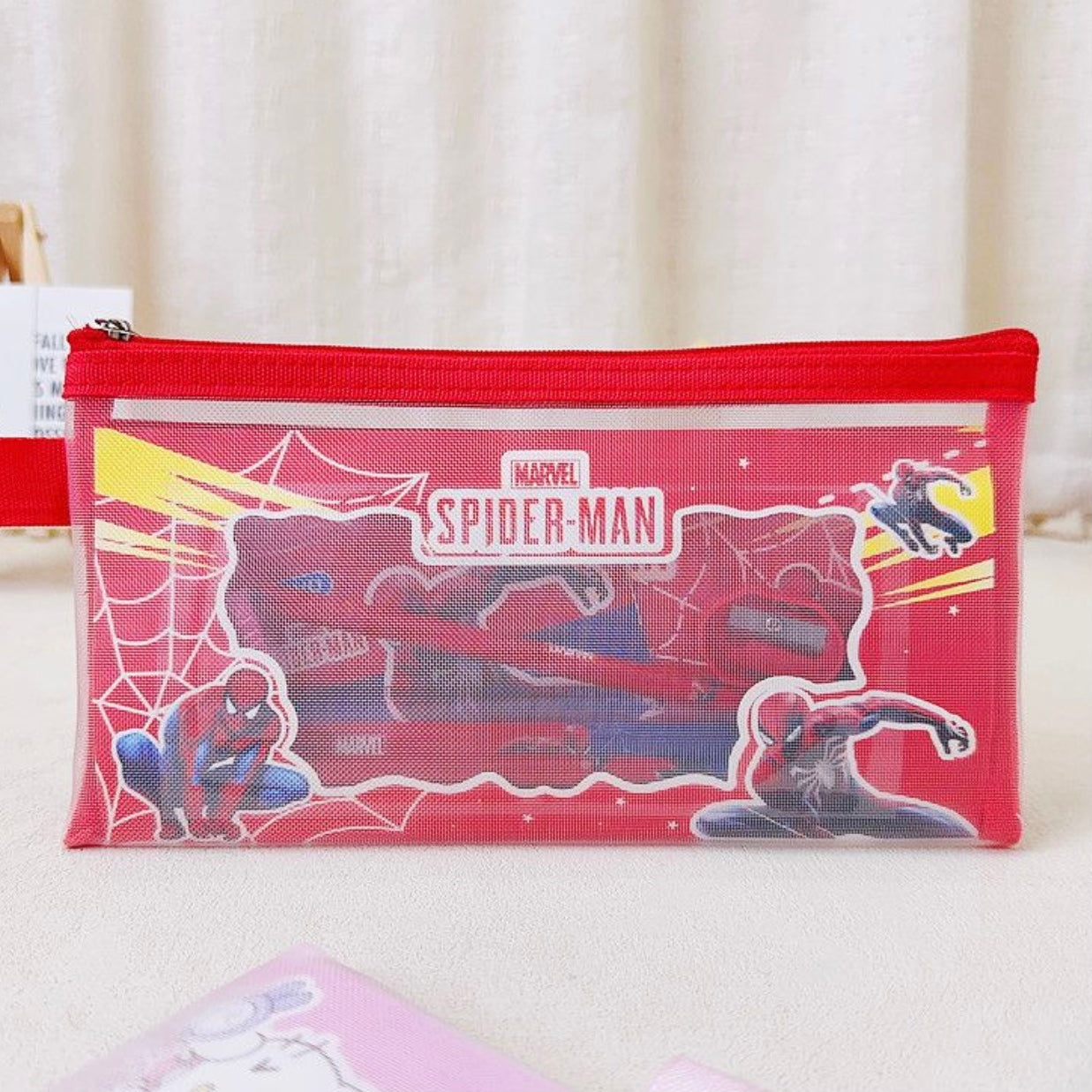 Kids Cartoon Mesh Pencil Pouch - Mamadada