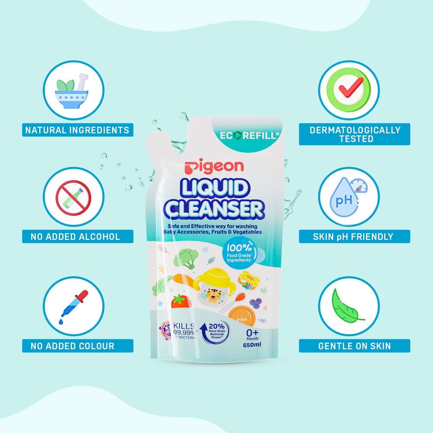 Pigeon Liquid Cleanser Regular 650ml Refill - Mamadada