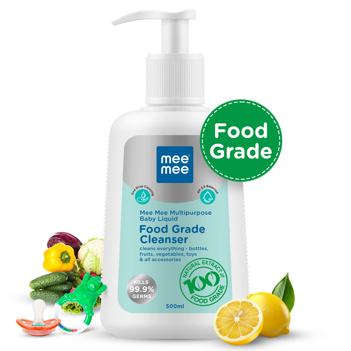 Mee Mee Multipurpose Baby Liquid Cleanser – 500ml | Food-Grade & Gentle - Mamadada