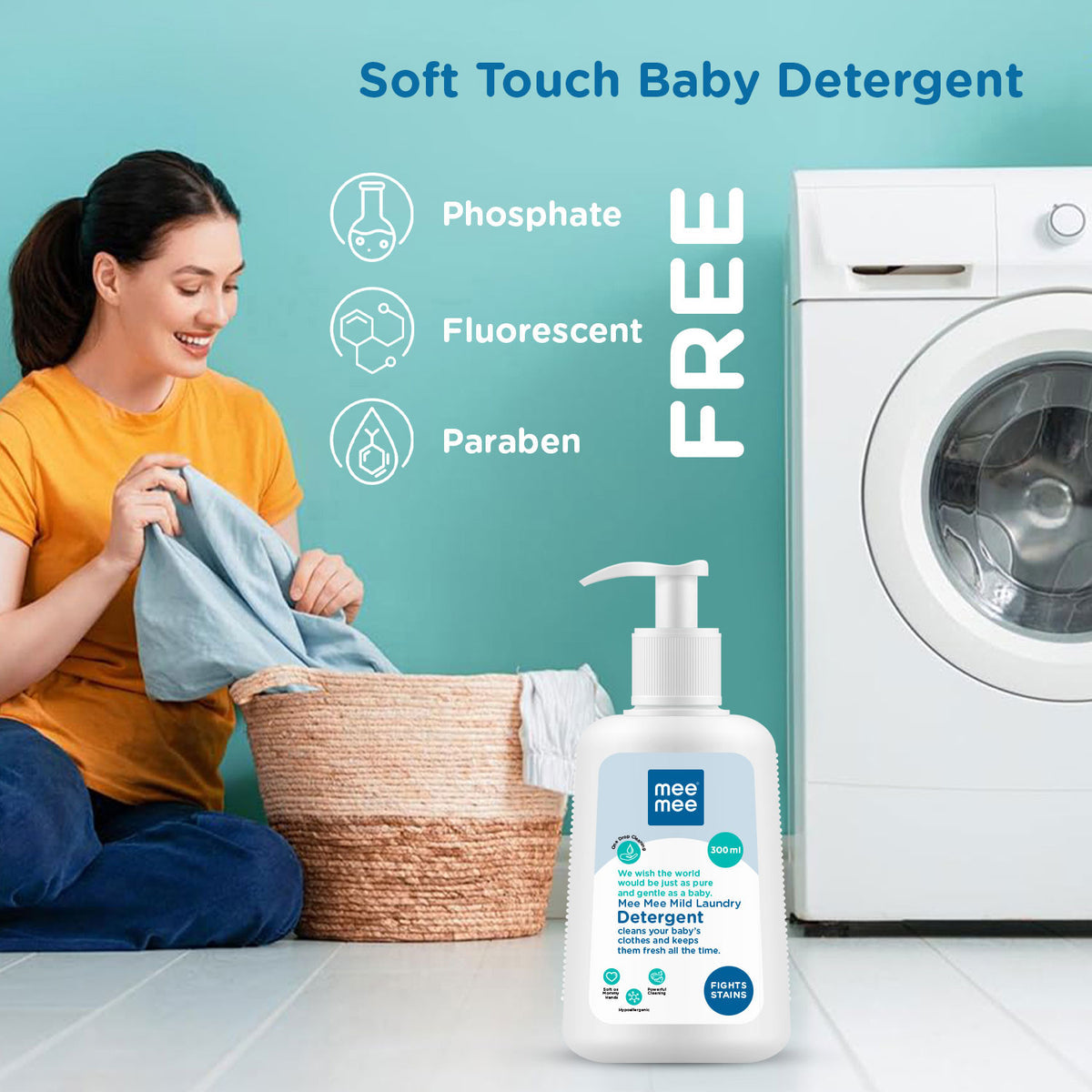 Mee Mee Mild Laundry Detergent – Gentle Baby Clothes Cleaner (300ml)