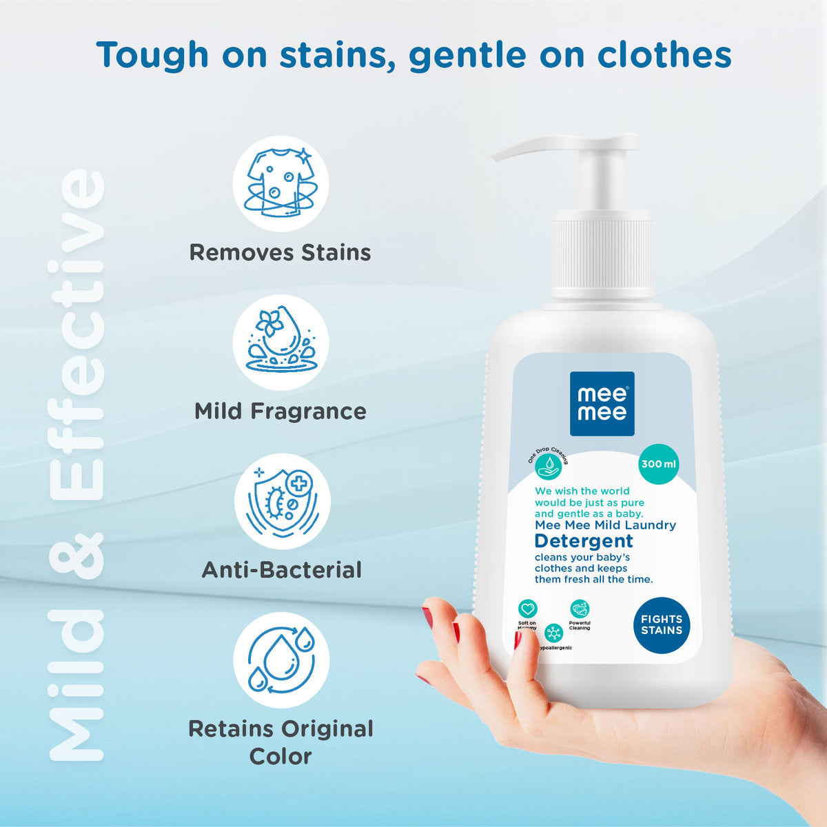 Mee Mee Mild Laundry Detergent – Gentle Baby Clothes Cleaner (300ml)