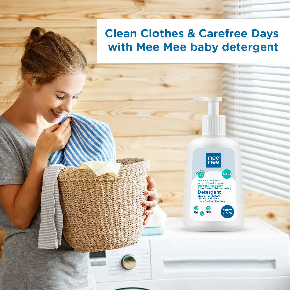 Mee Mee Mild Laundry Detergent – Gentle Baby Clothes Cleaner (300ml)