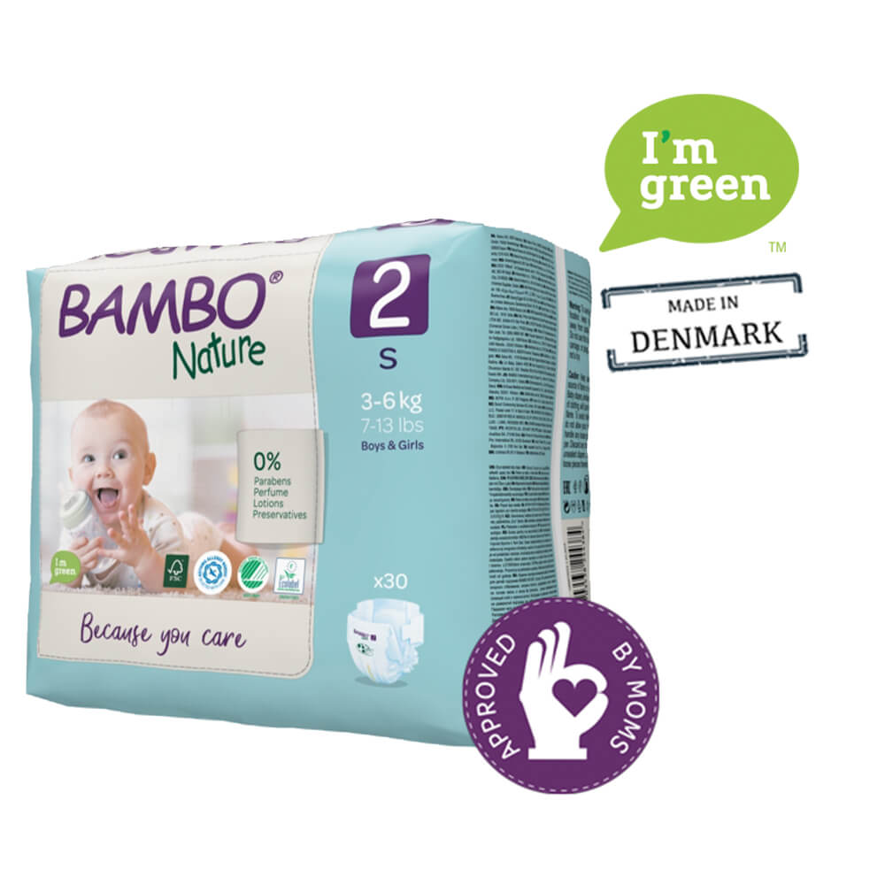 Bambo Nature Premium Baby Tape Diapers for New Born Baby, S Size (3-6 Kgs)