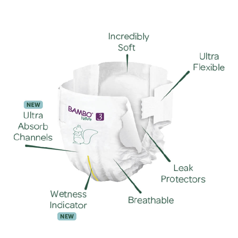 Bambo Nature Eco-Friendly Baby Diapers – Size 3 (M) - Mamadada