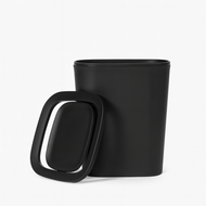 Matte Black Plastic Storage Basket with Lid – Multi-Purpose Organizer