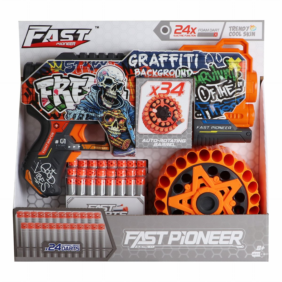 Graffiti Blaster Toy Gun – 12-Dart Rapid Fire Gun for Kids