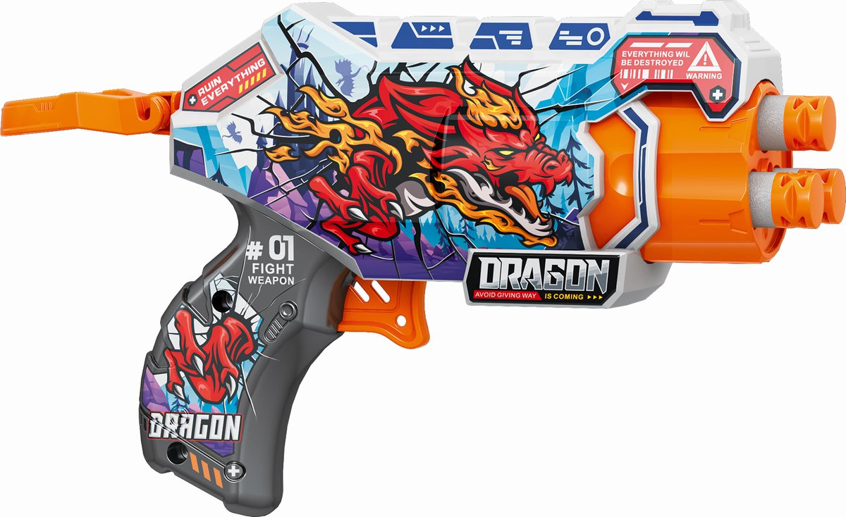 Dragon Fury Toy Gun – 6-Shot Soft Dart Blaster for Kids