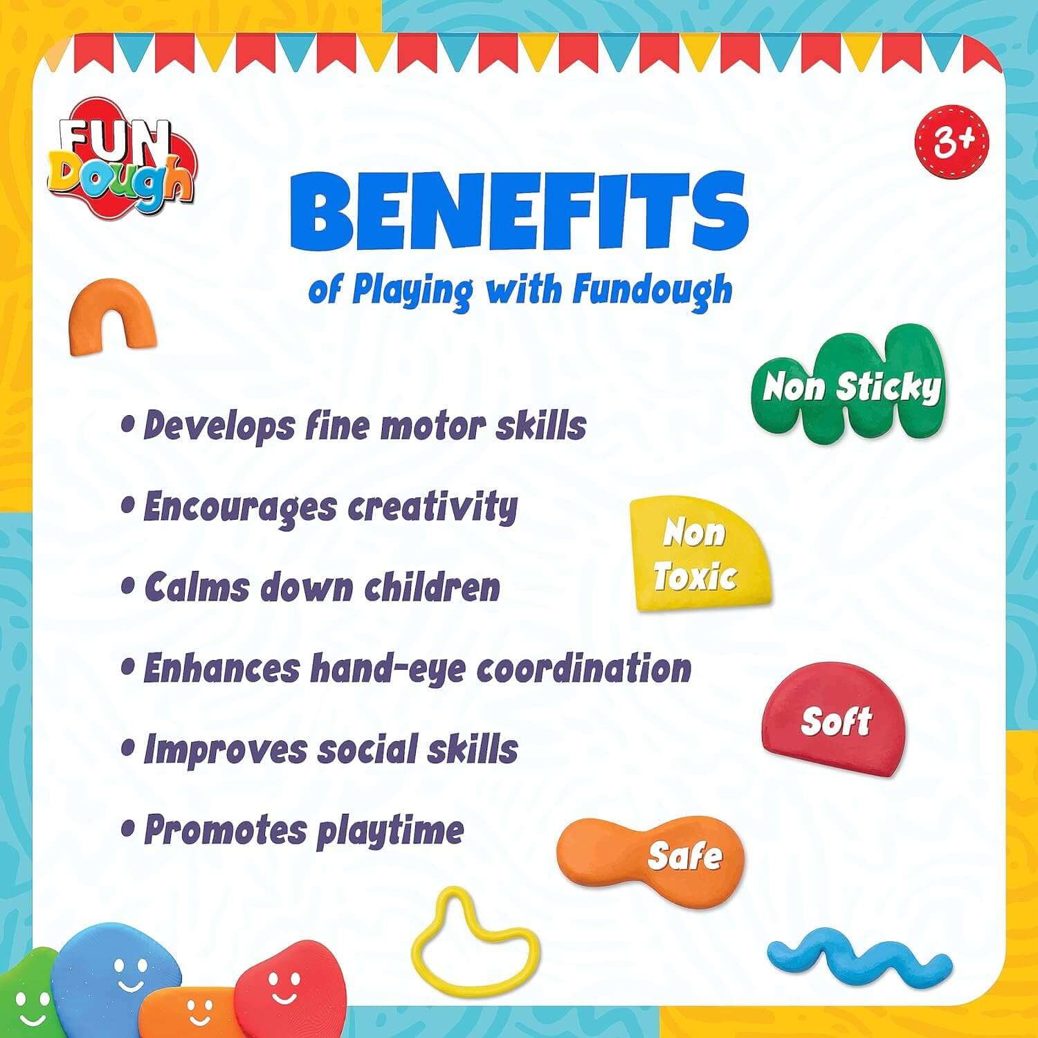 Funskool FunDough Jumbo Pack – 4 Exciting Colors