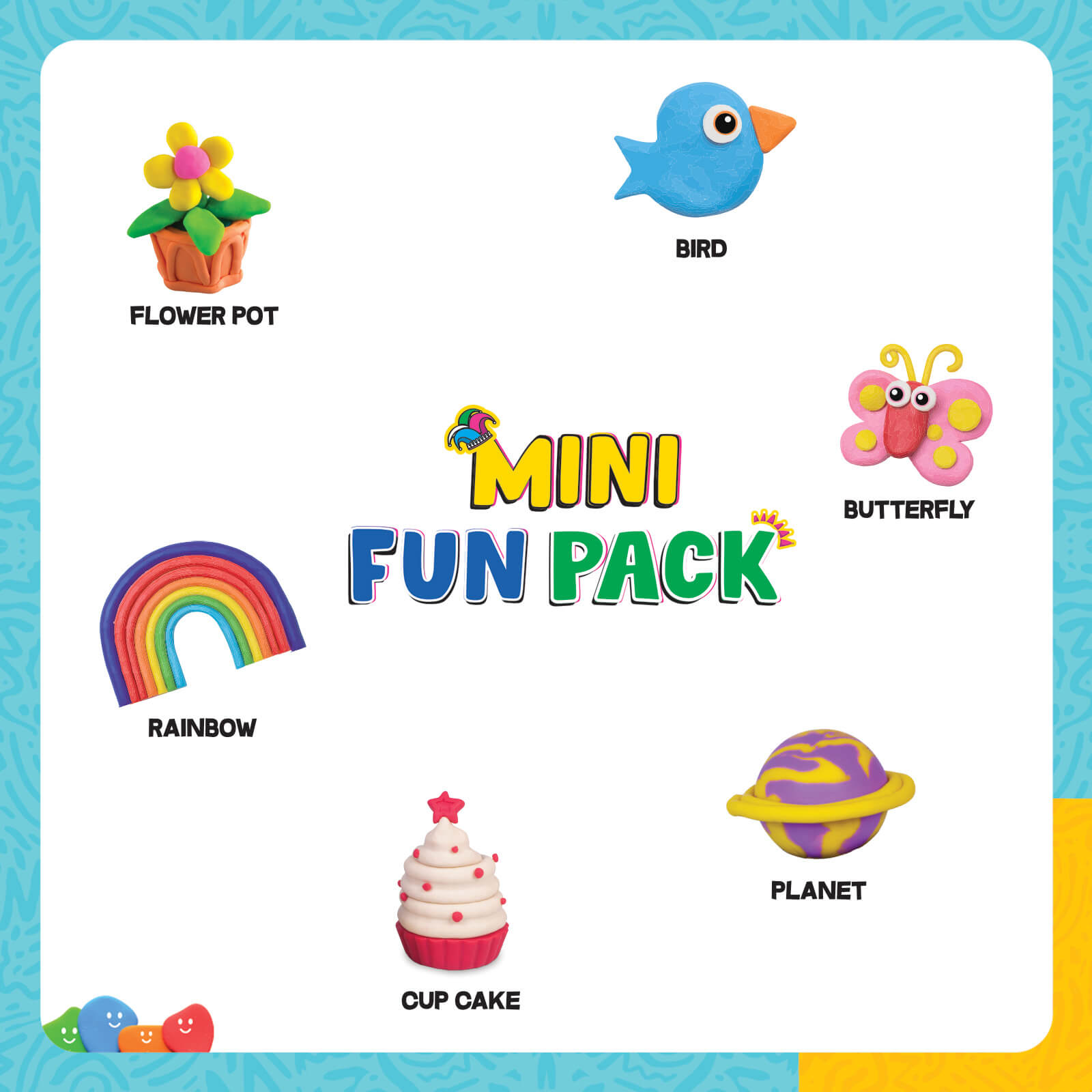 Funskool FunDough Mini Fun Pack – 6 Bright Colors