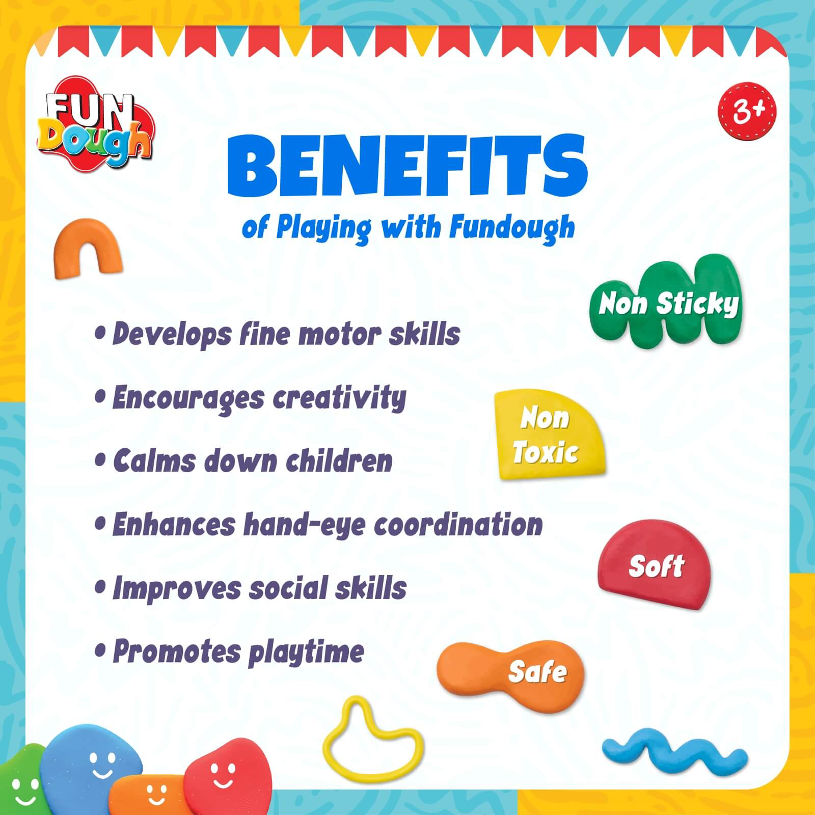 Funskool FunDough Numbers, Letters & Fun Set