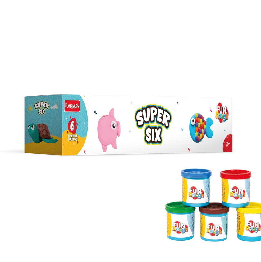 Funskool FunDough Super Six – 6 Tub Modeling Clay Set