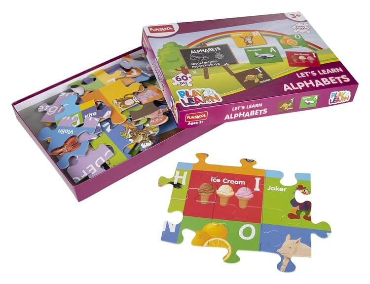 Funskool Play & Learn Alphabets – 60-Piece Educational Floor Puzzle