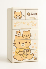 kida Animal-Themed Plastic Storage Drawers (4+2 Draw)