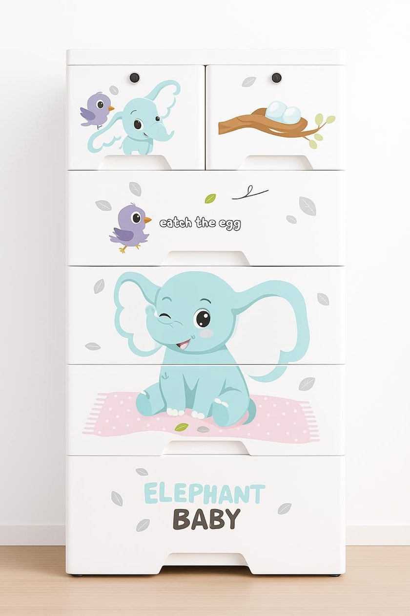 kida Animal-Themed Plastic Storage Drawers (4+2 Draw)