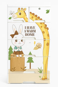kida Animal-Themed Plastic Storage Drawers (4+2 Draw)