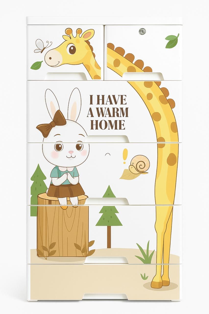 kida Animal-Themed Plastic Storage Drawers (4+2 Draw)