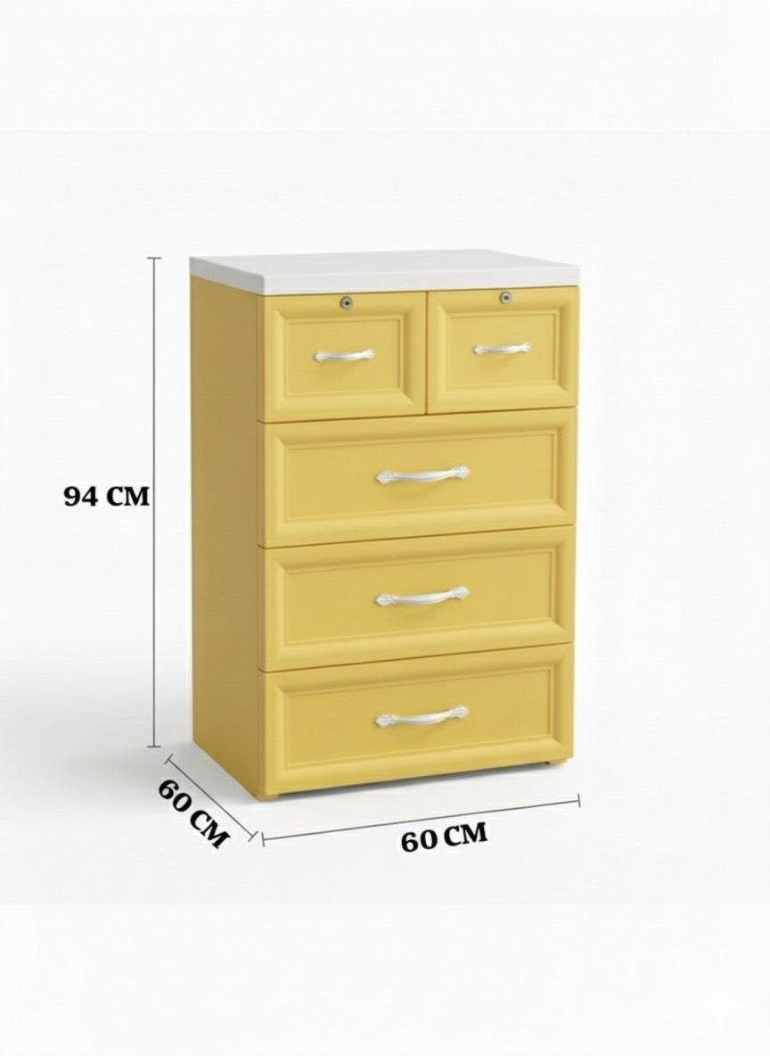 Compact Kids Wardrobe Collection – Smart, Stylish & Space-Saving Storage(3+2 Draw) - Mamadada