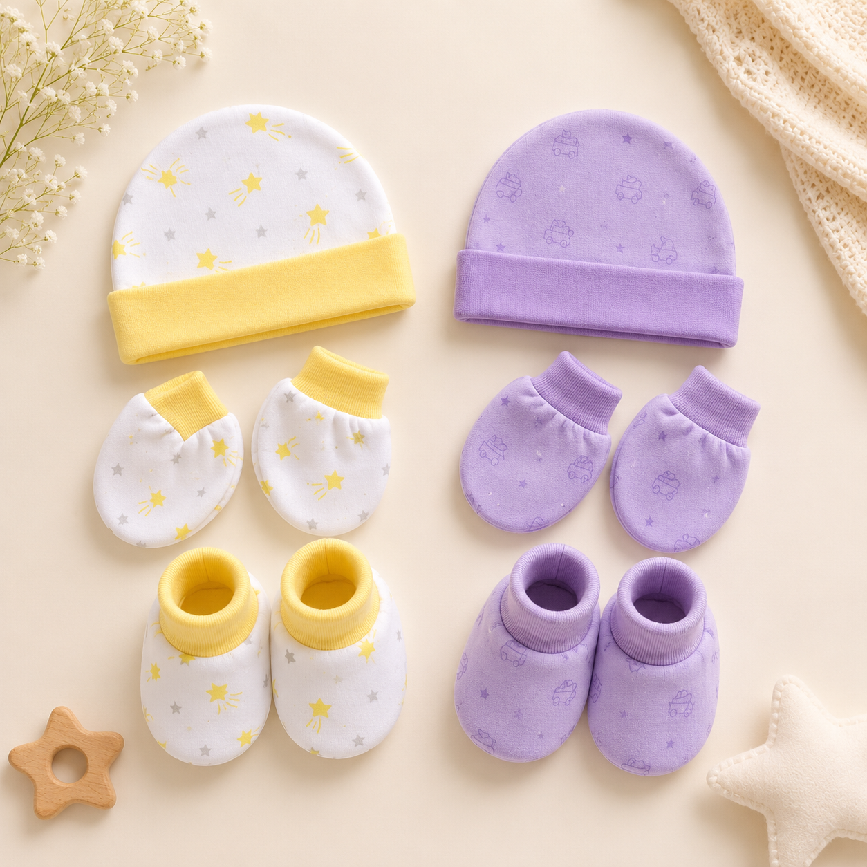 Cap,mitten and bottie set