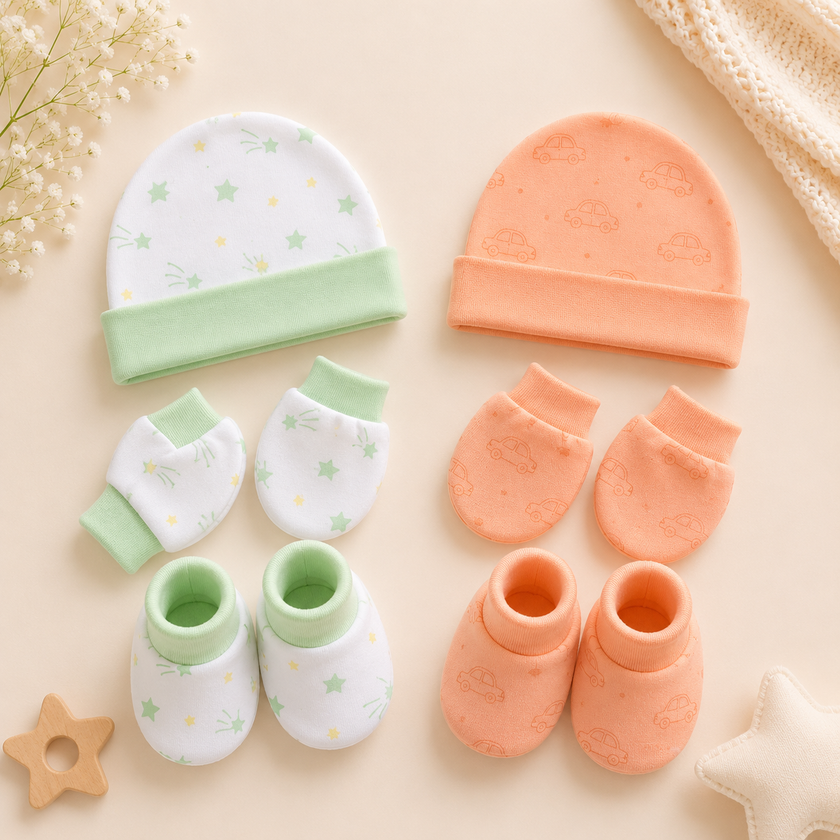 Cap,Mitten and Bottie set (Set Of 2)