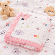 Muslin Baby Blanket with Cute Bear Print
