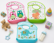 Waterproof Baby Feeding Bib with Food Catcher Pocket Multicolor available (Single Piece)